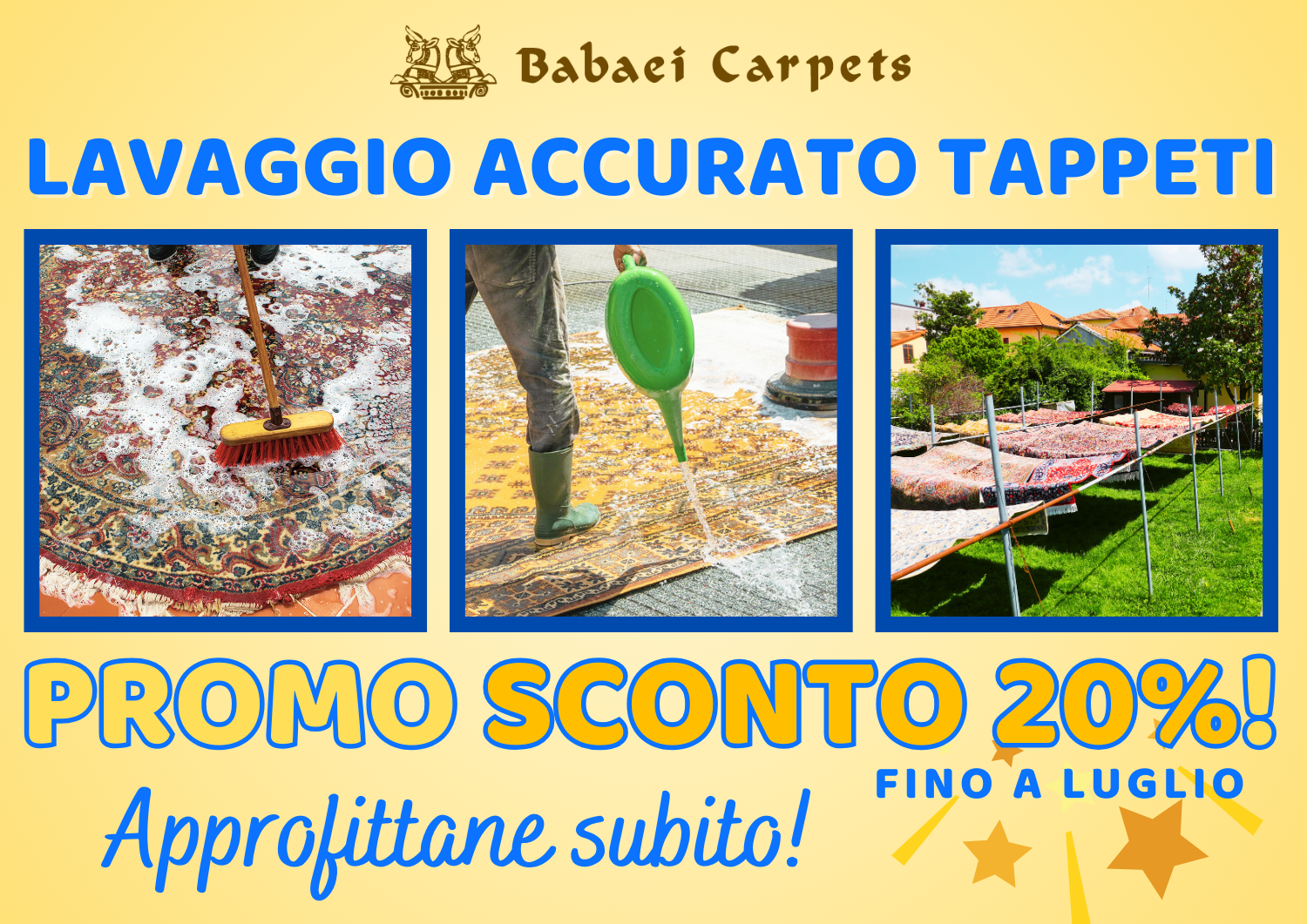 PROMO: sconto 20% su lavaggio e sanificazione tappeti!